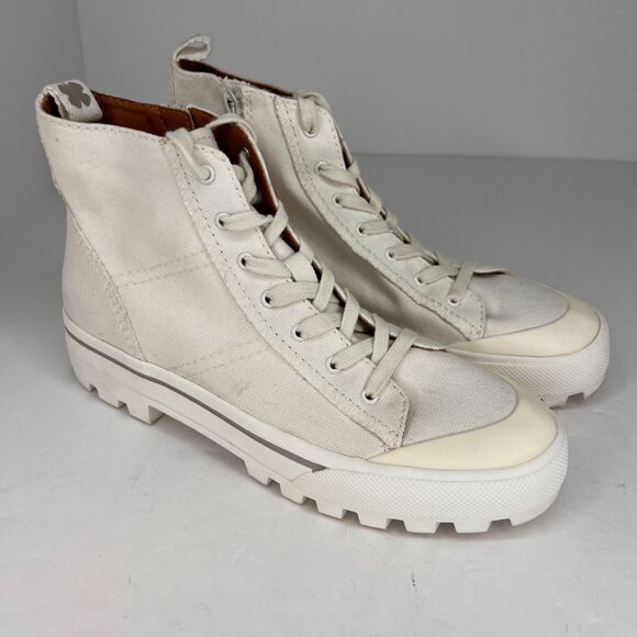 Lucky Brand Womens Eisley White Hi Top Comfort Lace Up Canvas Size 8 M Sneakers - Picture 2 of 9